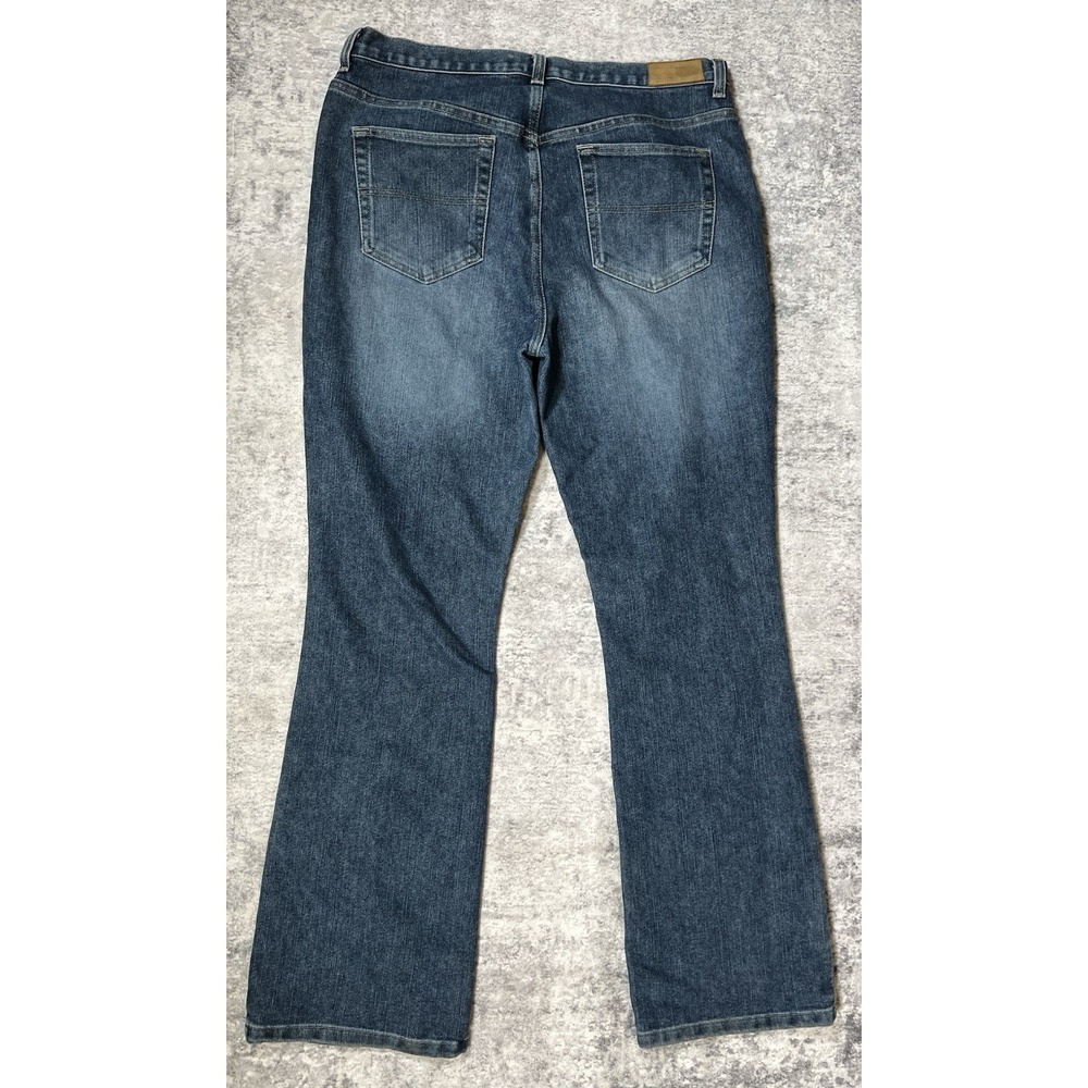 Y2K Tommy Hilfiger Hipster Bootcut Jeans Womens 34x32 Blue Denim Hip Hop Grunge - Picture 2 of 16
